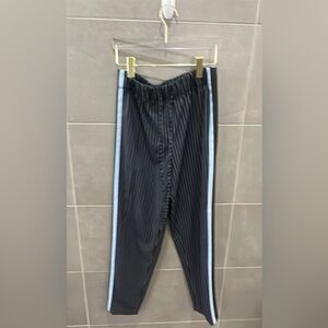 BCBGMaxAzria Black Ribbed Joggers with White Side Stripes